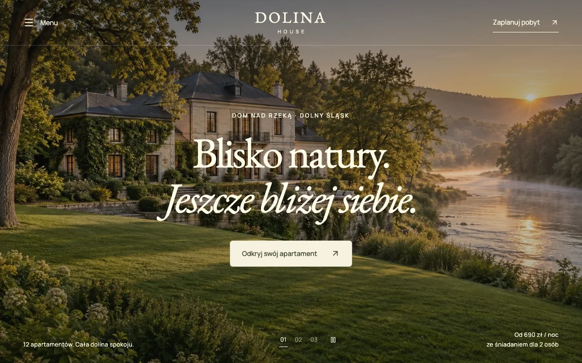 Widok strony pokazowej Dolina House